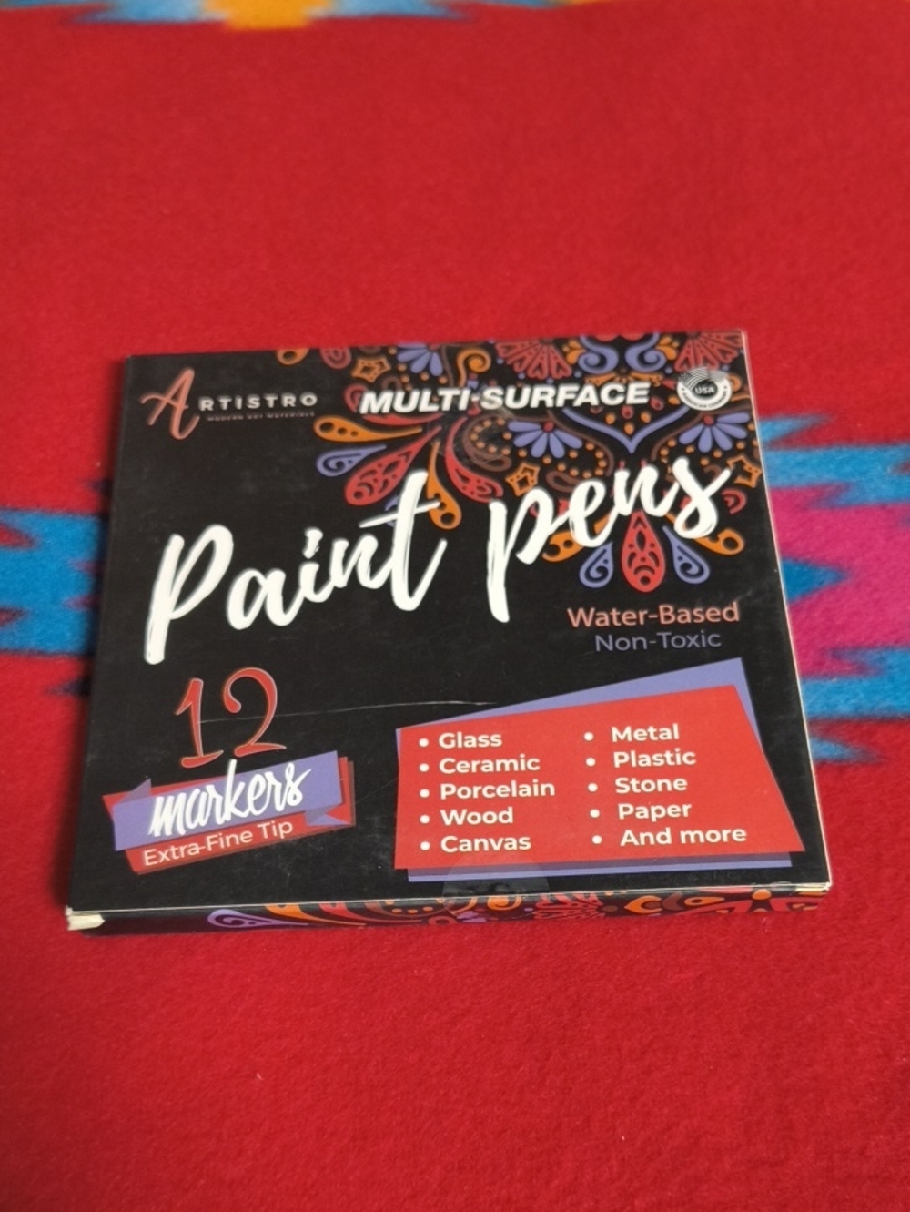 12 Acrylic Paint Pens for Fabric Canvas Rock Glass Wood 3mm Medium Tip New
